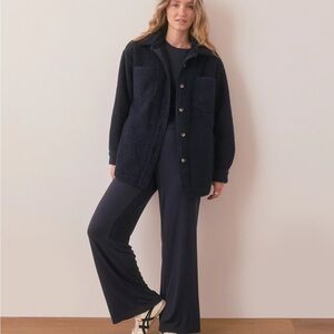 Marine Layer Grey/Navy Sherpa Shirt Jacket